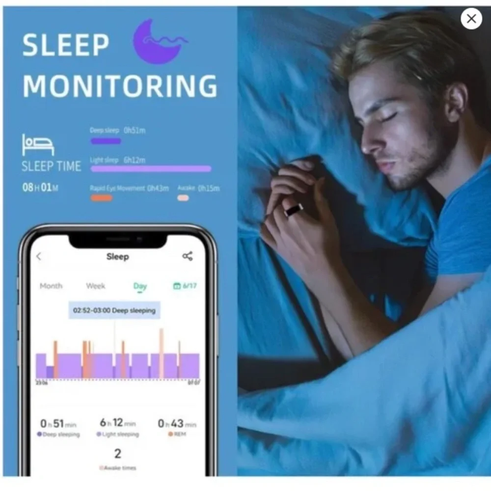 Smart Fitness Ring in Gold M532 Health Sleep Monitoring Fitness Track